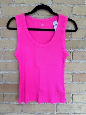NWT GAP Neon Hot Pink Ribbed Tank Top